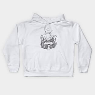 Moon frog (B&W) Kids Hoodie